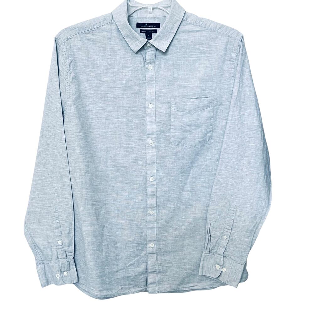 MARC ANTHONY LUXURY LONG SLV, BUTTON-UP SHIRT, MENS, XL SLIM FIT, HEATHER BLUE